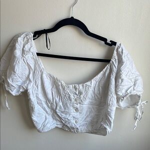 White Puff Sleeve Women's Top
